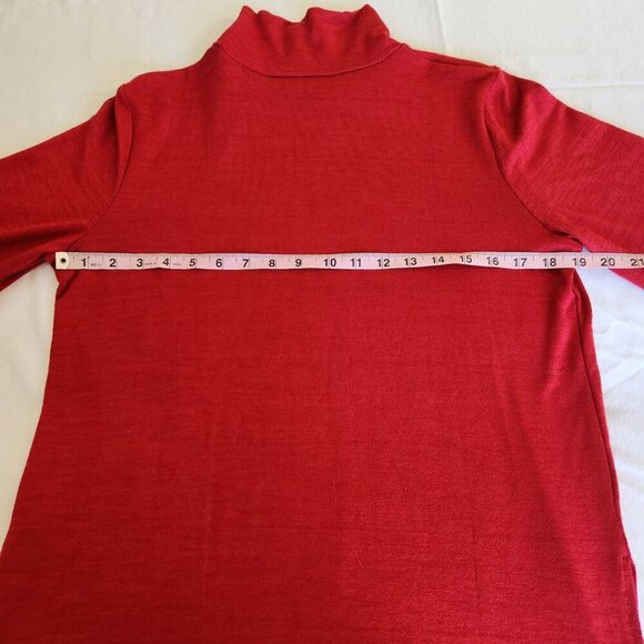 NWT  T-Tahari Women's Size Large Red Mock Neck Long Sleeve Vented Sweater Casual - Picture 13 of 16